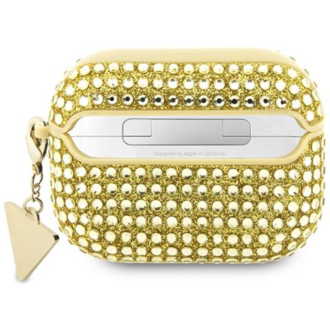 Cover Per Airpods Pro 4g Diamond Con Charm A Triangolo E Strass, Oro - Foto 2
