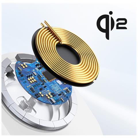 Caricatore Wireless Qi2 Boostcharge Pro 15w Con Supporto Di Ricarica Retrattile, Bianco - Foto 2