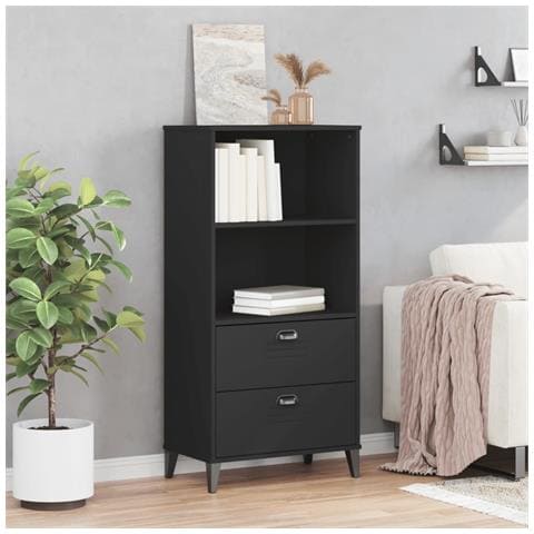 Libreria Viken Nera 60x35x123 Cm In Legno Multistrato - Foto 3