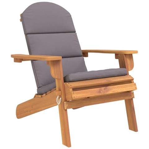 Sedia Adirondack Da Giardino Con Cuscini Legno Massello Acacia - Foto 1