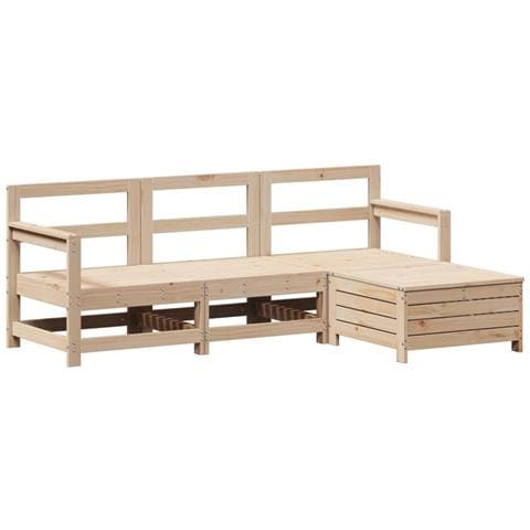 Set Divani Da Giardino 4 Pz In Legno Massello Di Pino - Foto 1