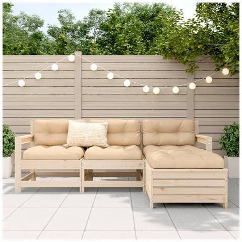 Set Divani Da Giardino 4 Pz In Legno Massello Di Pino - Foto 2