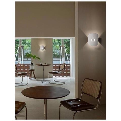Applique Con Disegno Tazza Del CaffÈ Lampada Da Parete Attacco G9 Bianco - Foto 1
