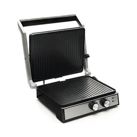 Bistecchiera Elettrica M08359 con Apertura a 180° Vassoio Raccogli Grassi Potenza 2000 W Colore Acciaio Inox Nero - Foto 7