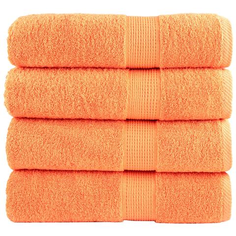 Asciugamani Doccia SOLUND 4 pz Arancioni 70x140cm 600 g /m² - Foto 1