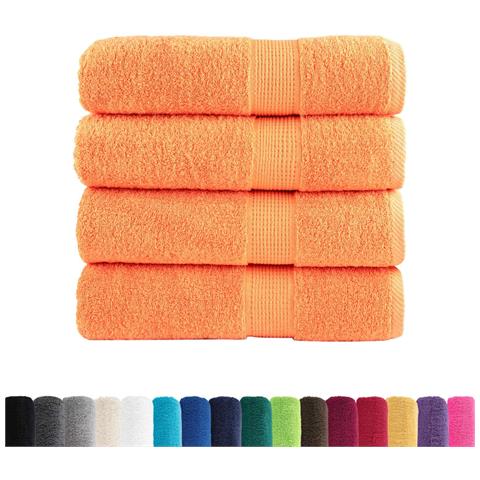 Asciugamani Doccia SOLUND 4 pz Arancioni 70x140cm 600 g /m² - Foto 2