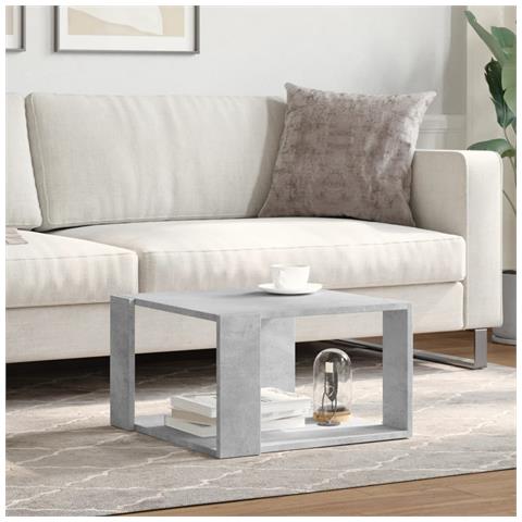 Tavolino Salotto Grigio Cemento 51,5x51,5x30 Legno Multistrato - Foto 3