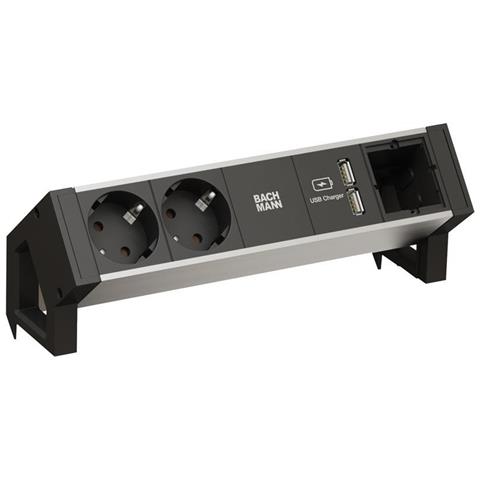 Desk2 Alu Black 1xabd 2xschutzkontakt 1xusbcharger (937.001) - Foto 1