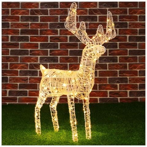 Renna Natalizia Luminosa Per Esterno 80 Led Bianco Caldo Addobbi 3d Natale - Foto 1