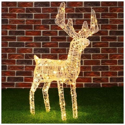 Renna Natalizia Luminosa Per Esterno 80 Led Bianco Caldo Addobbi 3d Natale - Foto 2