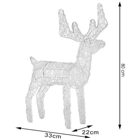 Renna Natalizia Luminosa Per Esterno 80 Led Bianco Caldo Addobbi 3d Natale - Foto 5