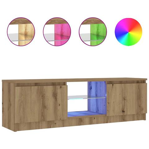 Mobile Porta TV con LED Artigianale 120x30x36 cm Multistrato - Foto 1