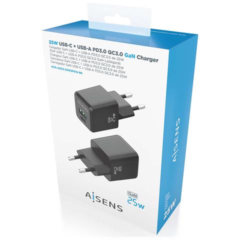 ASCH-25W2P015-BK Caricabatterie per dispositivi mobili Universale Nero AC Ricarica rapida Interno - Foto 2