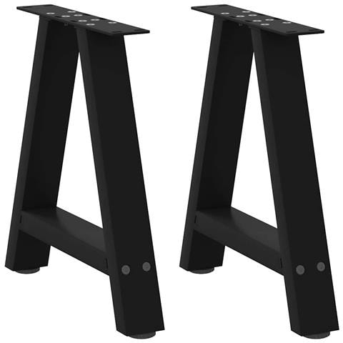 Gambe Tavolino Da Caffè A A 2 Pz Nero 38x(42-43) Cm Acciaio - Foto 1
