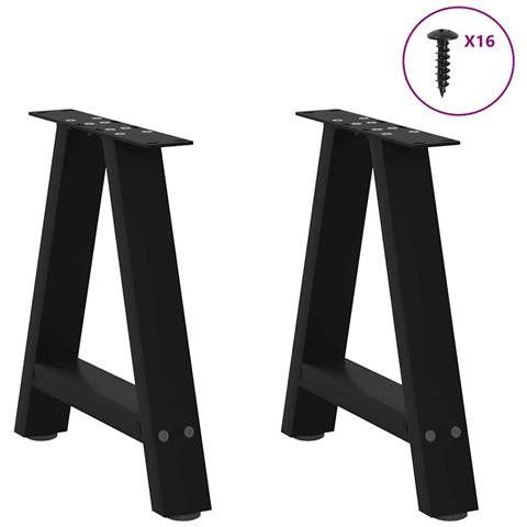 Gambe Tavolino Da Caffè A A 2 Pz Nero 38x(42-43) Cm Acciaio - Foto 3