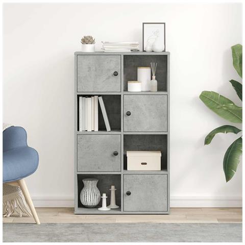 Libreria Grigio Cemento 60x24x101,5 Cm In Legno Multistrato - Foto 3