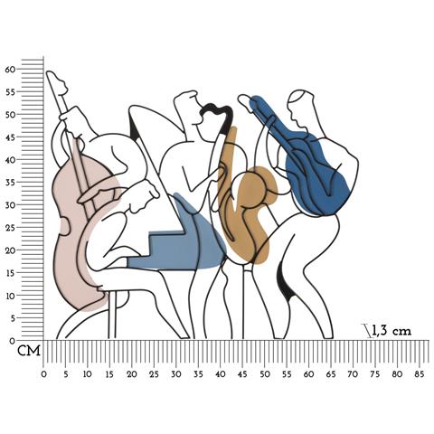 Decorazione In Metallo 3d Danza - Multicolore - Metallo - 70x1,3x60 Cm - Foto 6