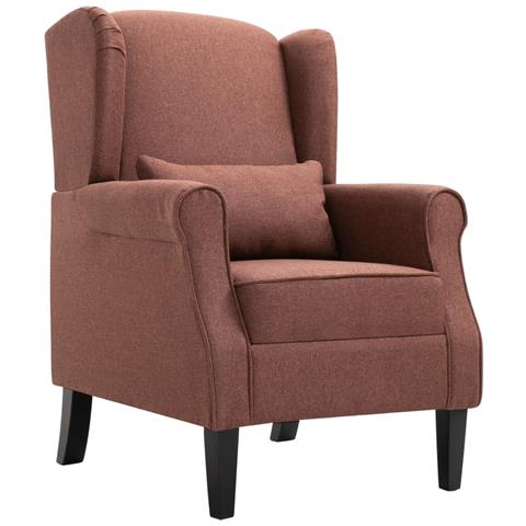 Poltrona Marrone In Tessuto - Foto 2