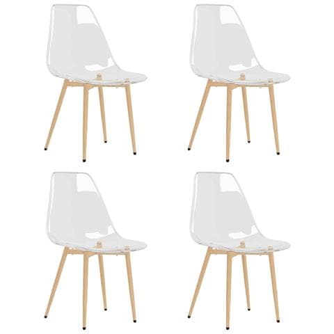 Sedie Da Pranzo 4 Pz Trasparenti In Pet - Foto 1