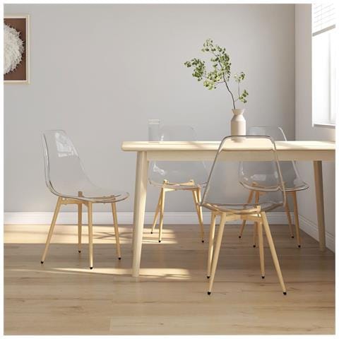 Sedie Da Pranzo 4 Pz Trasparenti In Pet - Foto 7