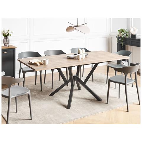 Tavolo Da Pranzo Estensibile Ansell Marrone Chiaro 160/200 Cm 90 Cm - Foto 1