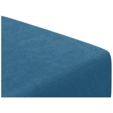 Divano Letto 2 Posti con Poggiapiedi Blu in Velluto - Foto 9