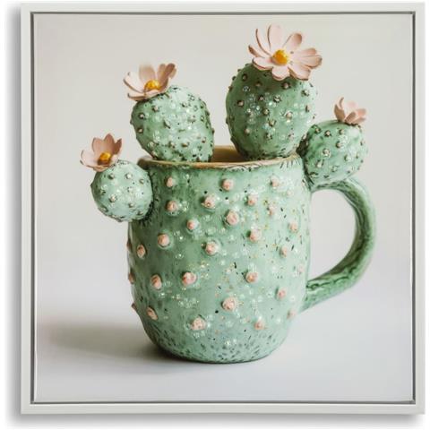 Stampa Su Tela Con Cornice Cactus 4 - Multicolore - Legno - 40x2,8x40 Cm - Foto 1