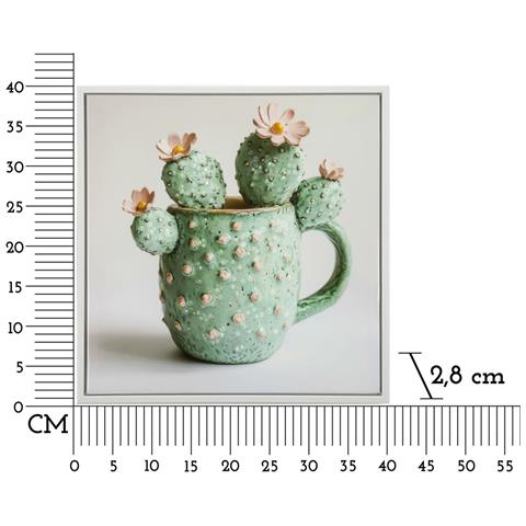 Stampa Su Tela Con Cornice Cactus 4 - Multicolore - Legno - 40x2,8x40 Cm - Foto 6