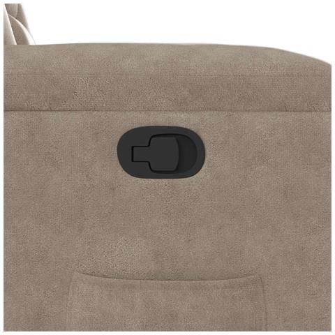 Poltrona Reclinabile Tortora in Tessuto di Microfibra - Foto 9