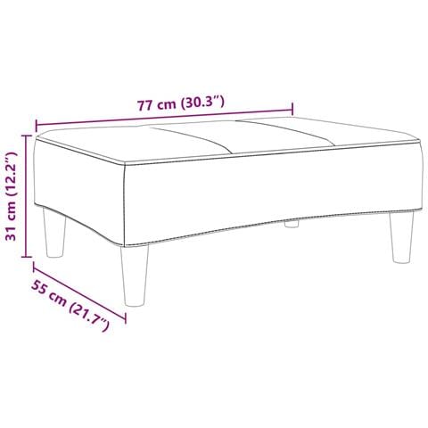 Poggiapiedi Blu 77x55x31 cm in Velluto - Foto 8