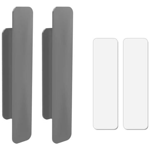 Maniglie Per Porte Scorrevoli Nere (confezione Da 2) - Abs, Autoadesive, Senza Fori Grey - Foto 1