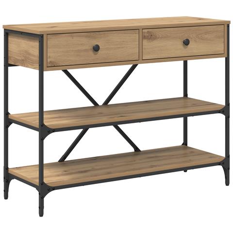Tavolo Console Rovere Artigianale 100x34.5x75 cm Legno ingegnerizzato - Foto 1
