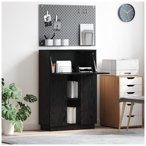 Scrivania in Rovere Nero Rovere Nero Legno Ingegnerizzato Media - Foto 2