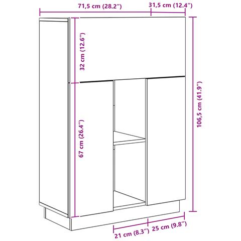 Scrivania in Rovere Nero Rovere Nero Legno Ingegnerizzato Media - Foto 9