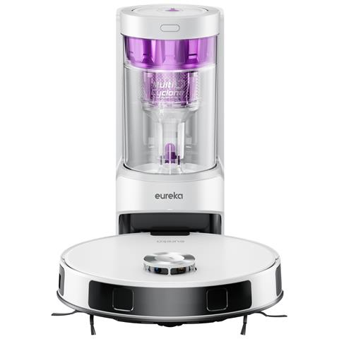 Eureka E20 Plus Robot Aspirador De 8000 Pa, Estación De Vaciado Automático Sin Bolsa, Friegasuelos Antienredos, Autonomía De 180 Minutos,  Blanco - Foto 2