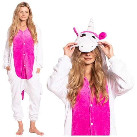 Pigiama Da Donna Tuta Intera Kigurumi Costume Unicorno Rosa 165-175 L - Foto 1