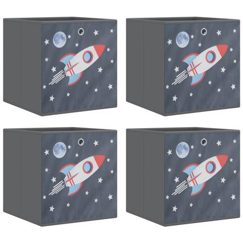 Scatole Portaoggetti 4 pz Grigio 32x32x32cm Tessuto non Tessuto - Foto 1