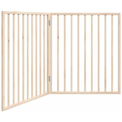 Cancello per Cani Pieghevole 2 Pannelli 160 cm Legno di Pioppo - Foto 1