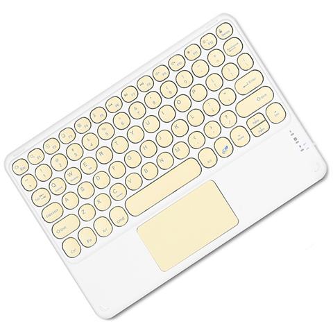 Tastiera Bluetooth Con Tasti Rotondi E Touchpad - Compatibile Con Ipad, Tablet E Smartphone Yellow - Foto 3