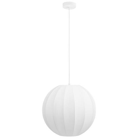 Lampada A Sospensione Coventry - Bianco - Seta - 40x40x100 Cm - Foto 1