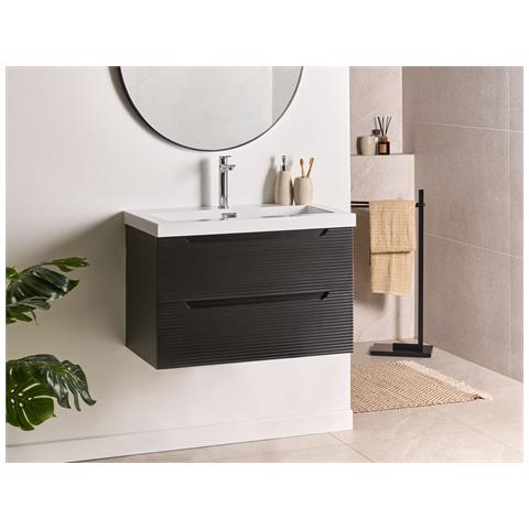 Mobiletto Con Lavabo Makana 80 Cm Nero - Foto 1