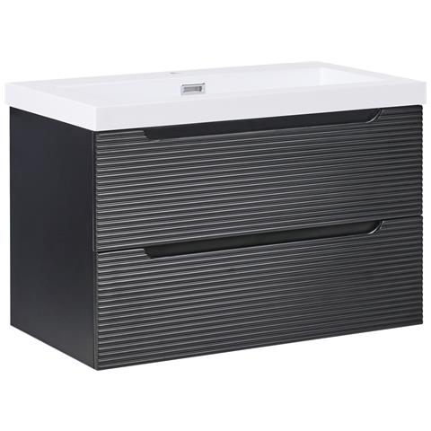 Mobiletto Con Lavabo Makana 80 Cm Nero - Foto 2