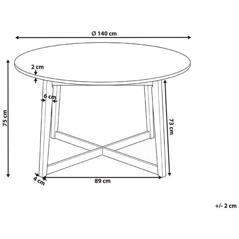 Tavolo Da Pranzo Waipori Rovere Chiaro 140 Cm 140 Cm - Foto 7