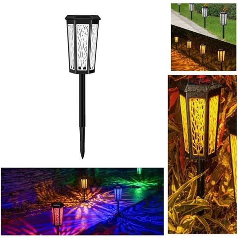 Lampada Solare Da Giardino Oro & Rgb - Illuminazione Paesaggistica Esterna Con Sensore Di Luce - Foto 2