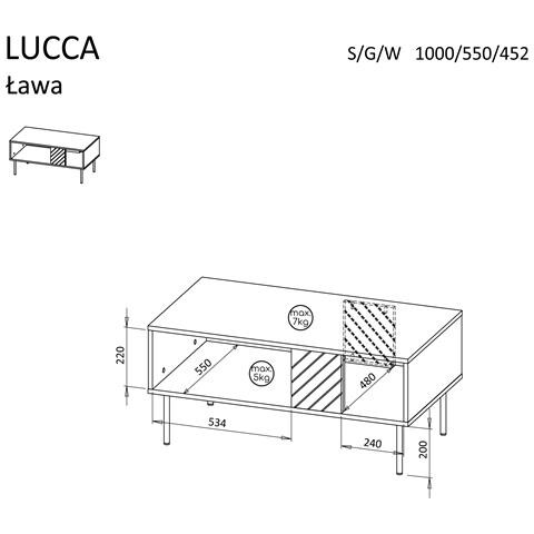 LUCCA 490376 tavolino da caffè, comodino e consolle da soggiorno Tavolo da caffè Forma rettangolare 4 gamba /gambe - Foto 2
