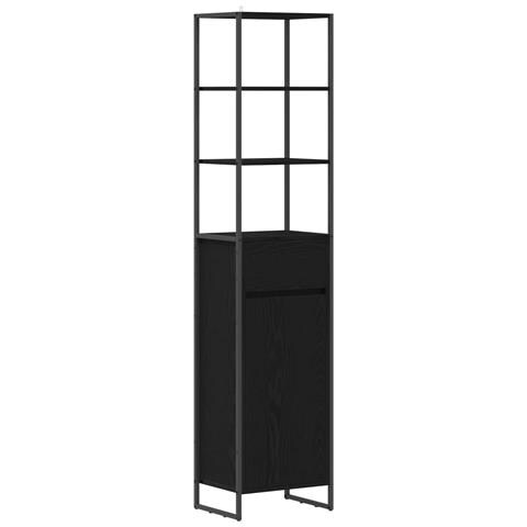 Mobile da Bagno Rovere Nero 40 x 30 x 180 cm Legno multistrato - Foto 1