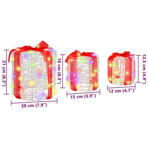 Decorazione Scatola Regalo 3 pcs colorato 20 x 20 x 21 cm - Foto 7