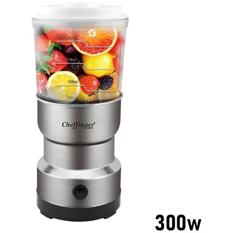 Mini-frullatore 300w 2-in-1 Con Lame Inossidabili E Funzione Macinacaffè, Grigio - Foto 2