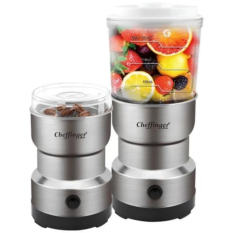 Mini-frullatore 300w 2-in-1 Con Lame Inossidabili E Funzione Macinacaffè, Grigio - Foto 1