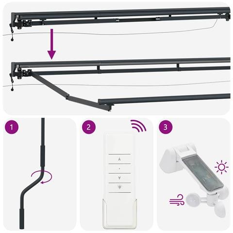Telaio tenda elettrica con LED Antracite 3,5 x 2,5 m Alluminio - Foto 9